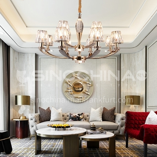 Light luxury crystal chandelier living room simple modern atmosphere dining room lamp MX-9206